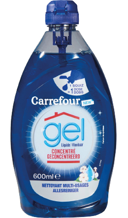 Gel nettoyant multi-usages concentré  Carrefour 600 ml