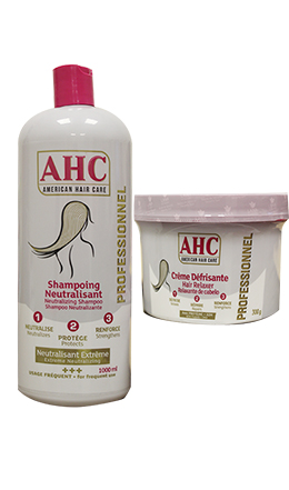 Crème défrisante + Shampooing neutralisant AHC