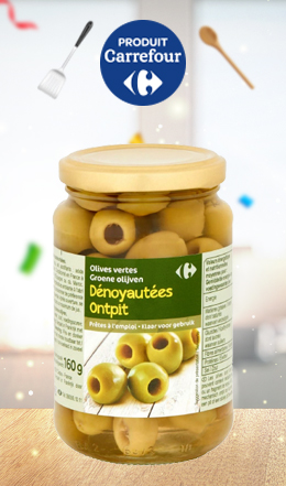 Olives vertes dénoyautées Carrefour 335 g