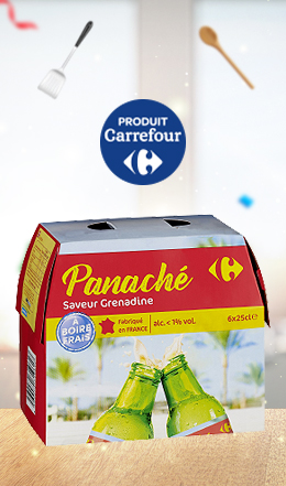 Panaché grenadine Carrefour (le pack de 6×25 cl)