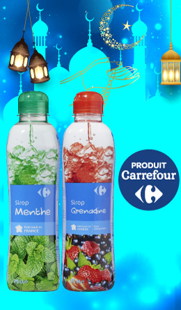 Sirop Carrefour  Menthe / Grenadine 75Cl