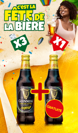 Guinness, 33Cl 3 achetées =  » 1 offerte »
