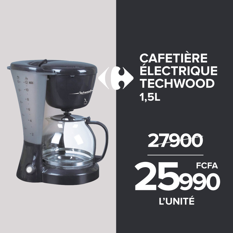 CAFETIÈRE ÉLECTRIQUE TECHWOOD 1,5L