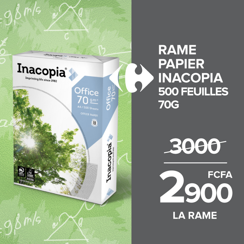 RAME PAPIER INACOPIA 500 FEUILLES 70G