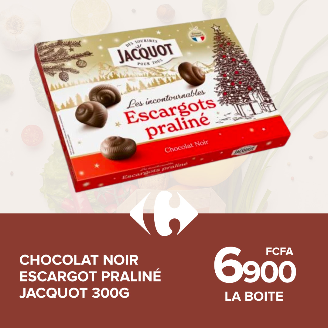 CHOCOLAT NOIR ESCARGOT PRALINÉ JACQUOT 300G