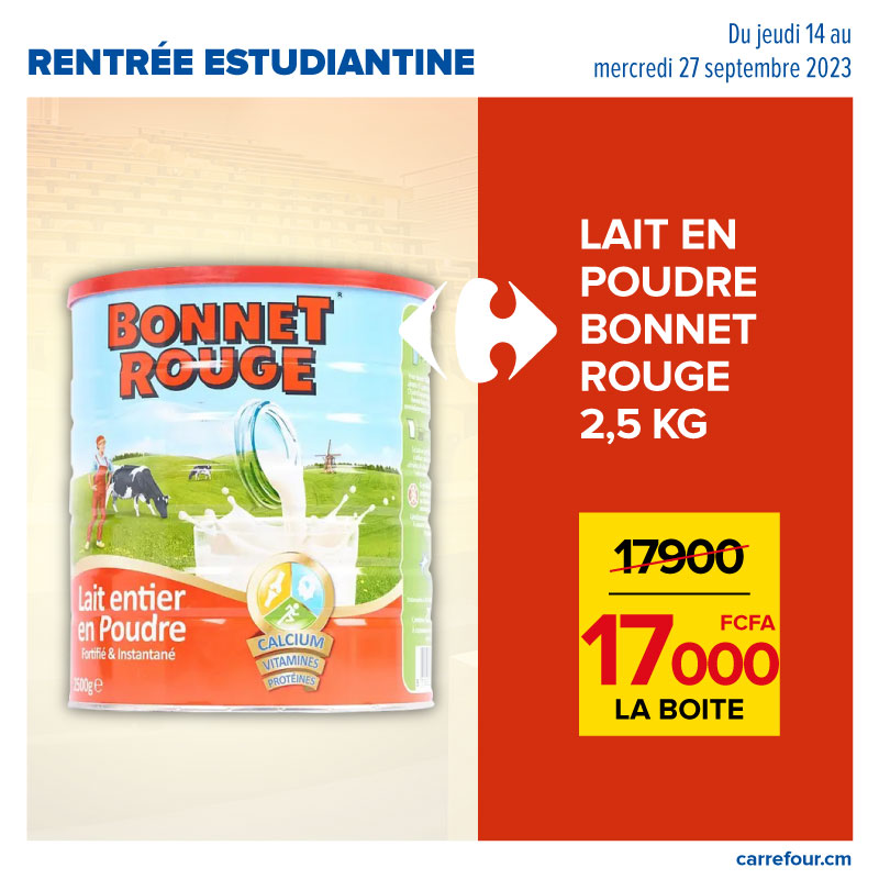 LAIT EN POUDRE BONNET ROUGE 2,5 KG - Carrefour CM
